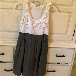 Casual gray white dress